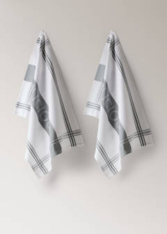 Delicious two-tone cotton kitchen towels — Grey 4
