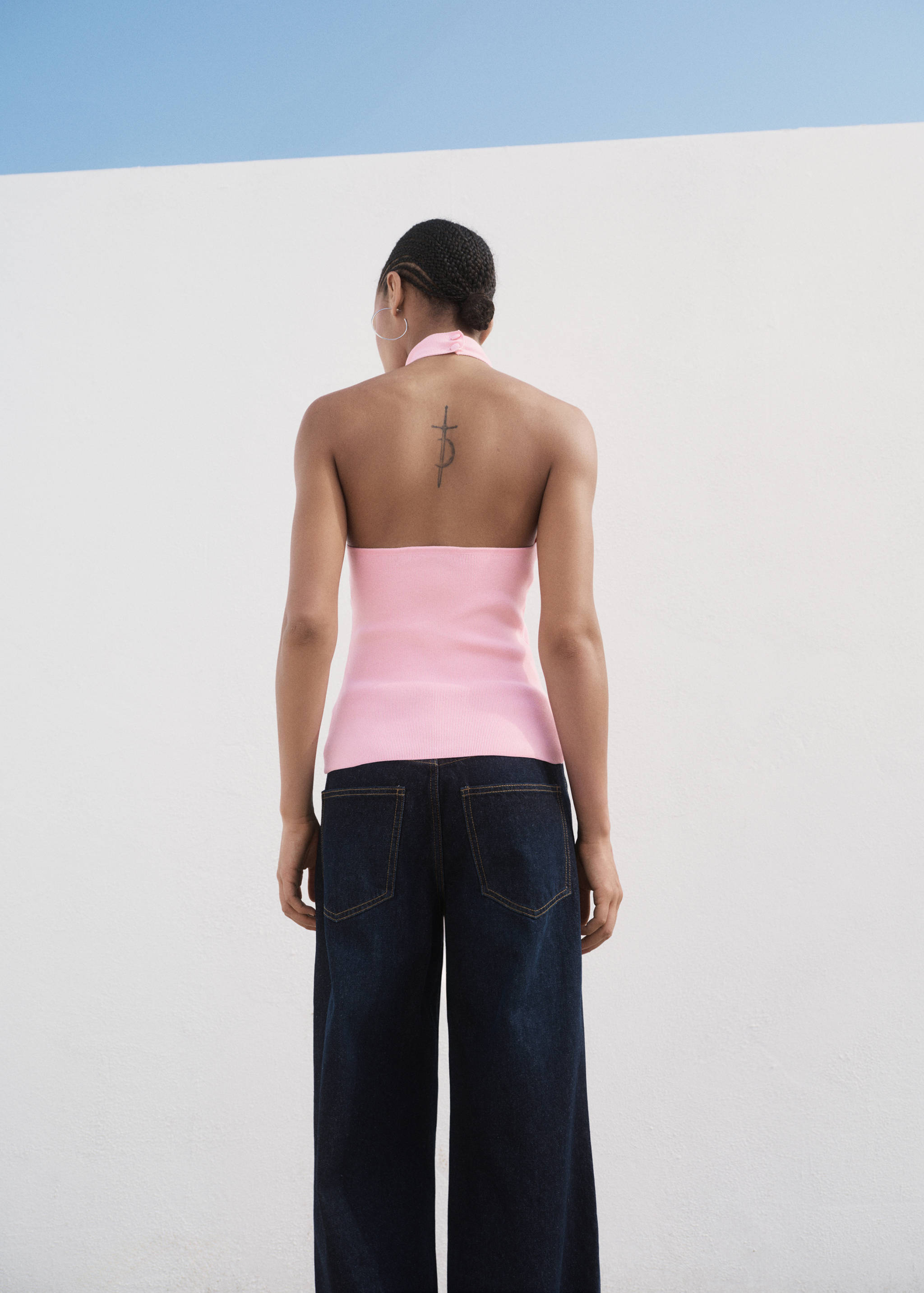 Halter-neck knitted top - Reverse of the article