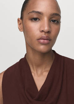 Ruched knitted top — Brown 4