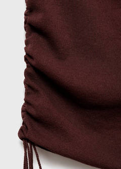 Ruched knitted top — Brown 8