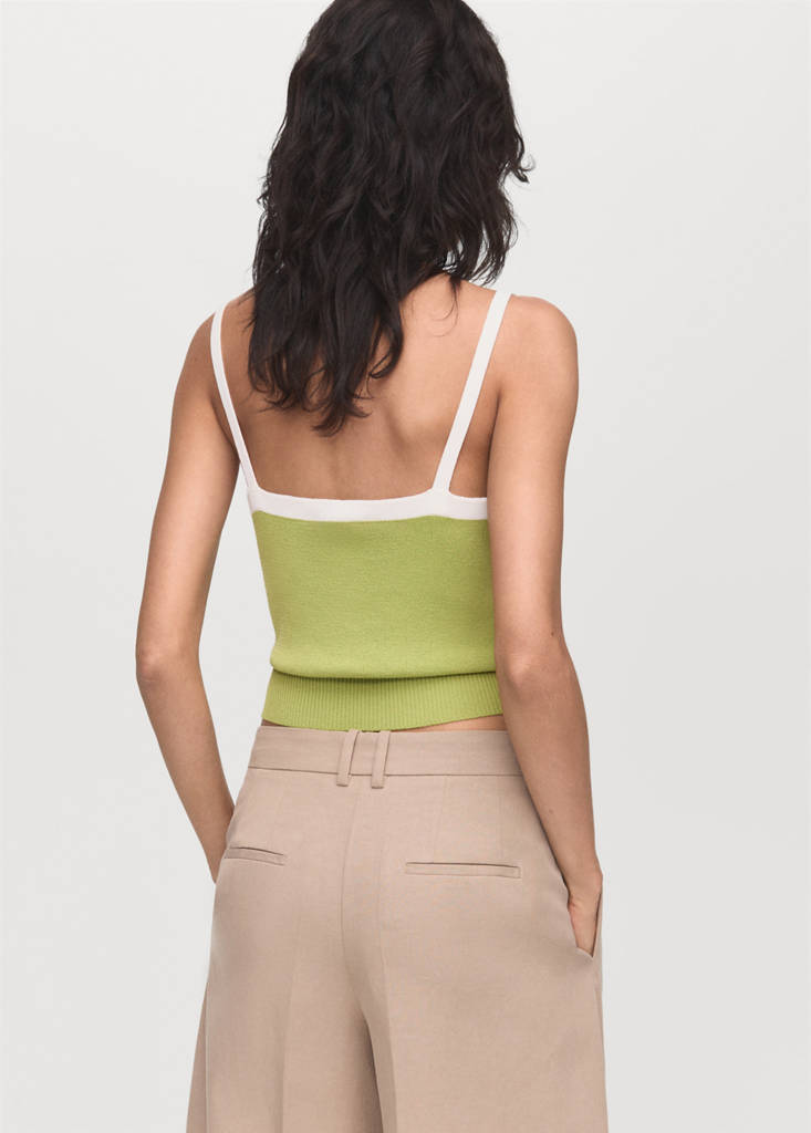 Knitted top with crossed back — Pastel Green