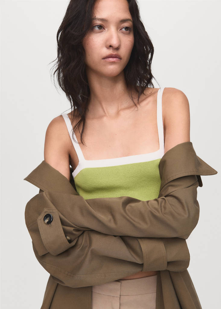 Knitted top with crossed back — Pastel Green