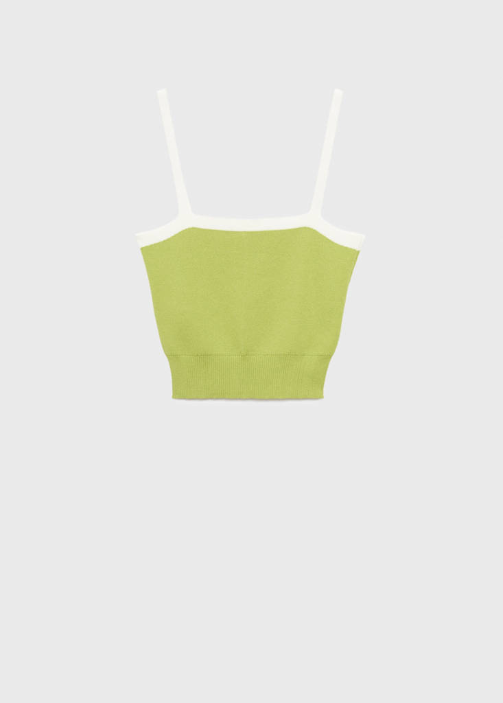 Knitted top with crossed back — Pastel Green