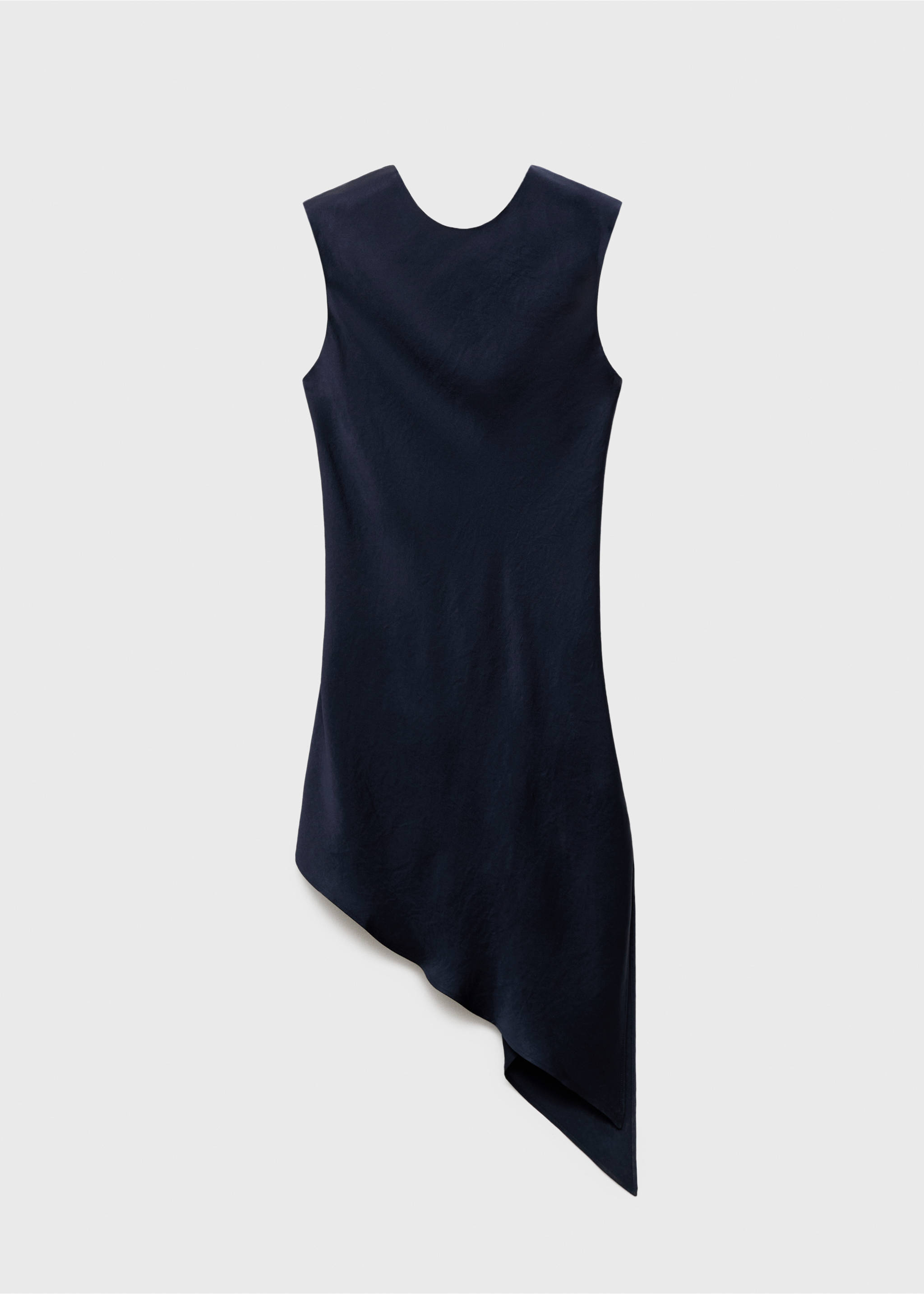 Асимметричный топ с атласным блеском - Изделие без модели, Глубокий темно-синий. Ref: 17024148-00.