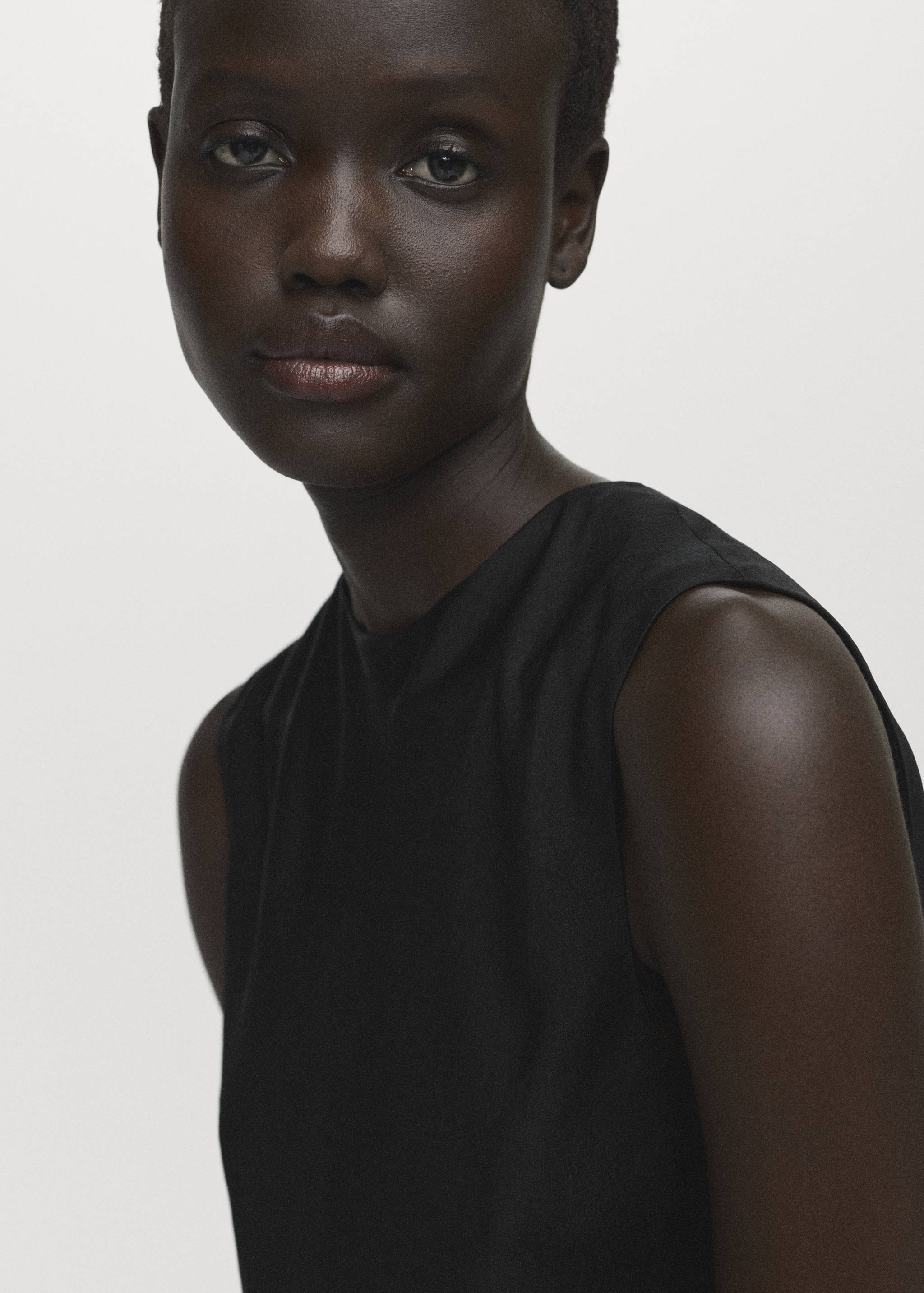 不对称缎面上衣 - null