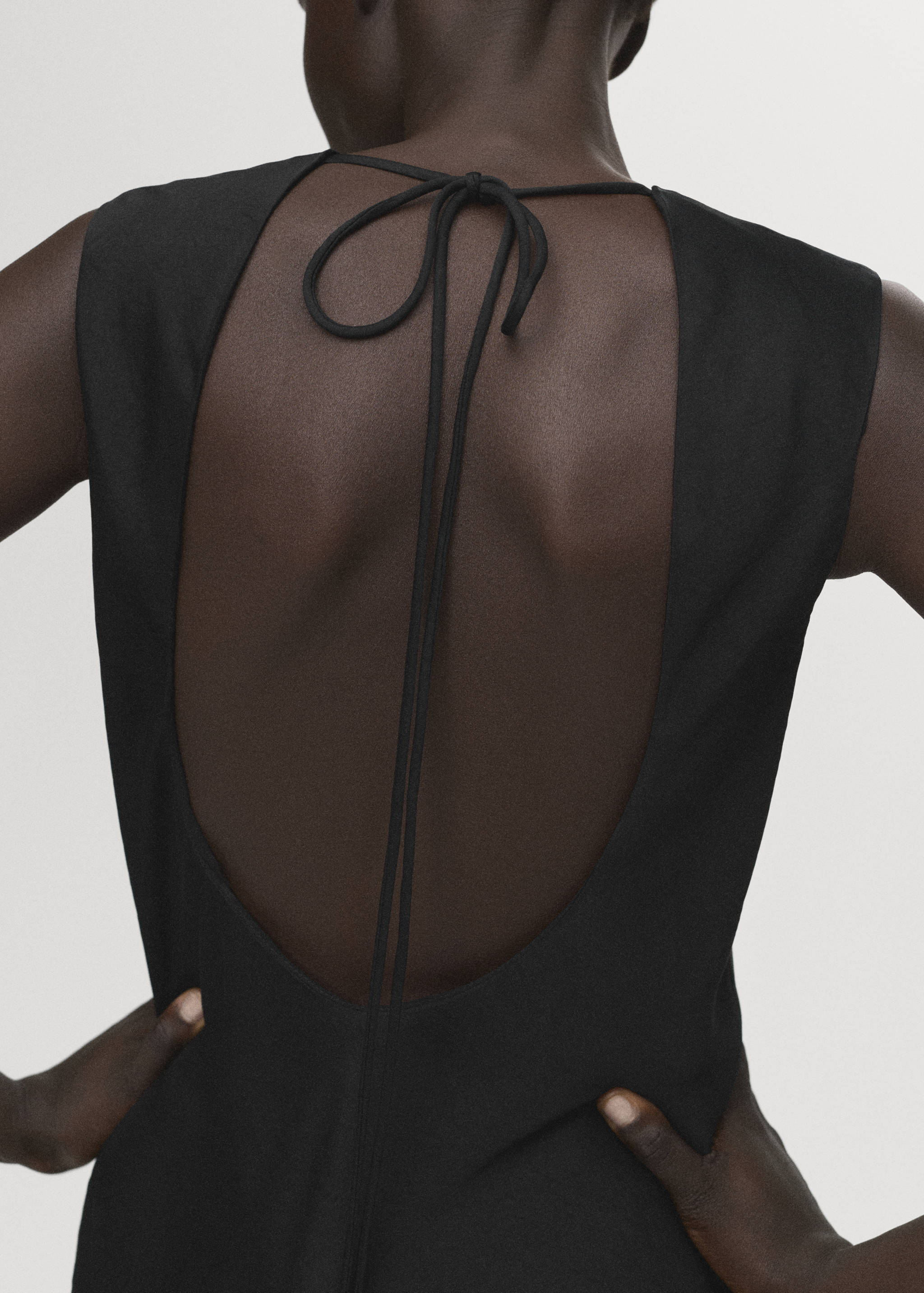 不对称缎面上衣 - null