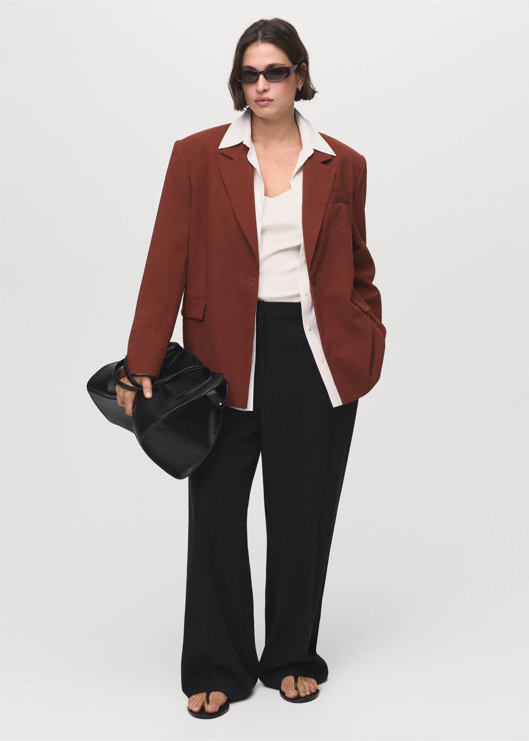 Blazer de costume modal - Détail de l'article 3, Orange brûlé. Ref: 17024150-00.