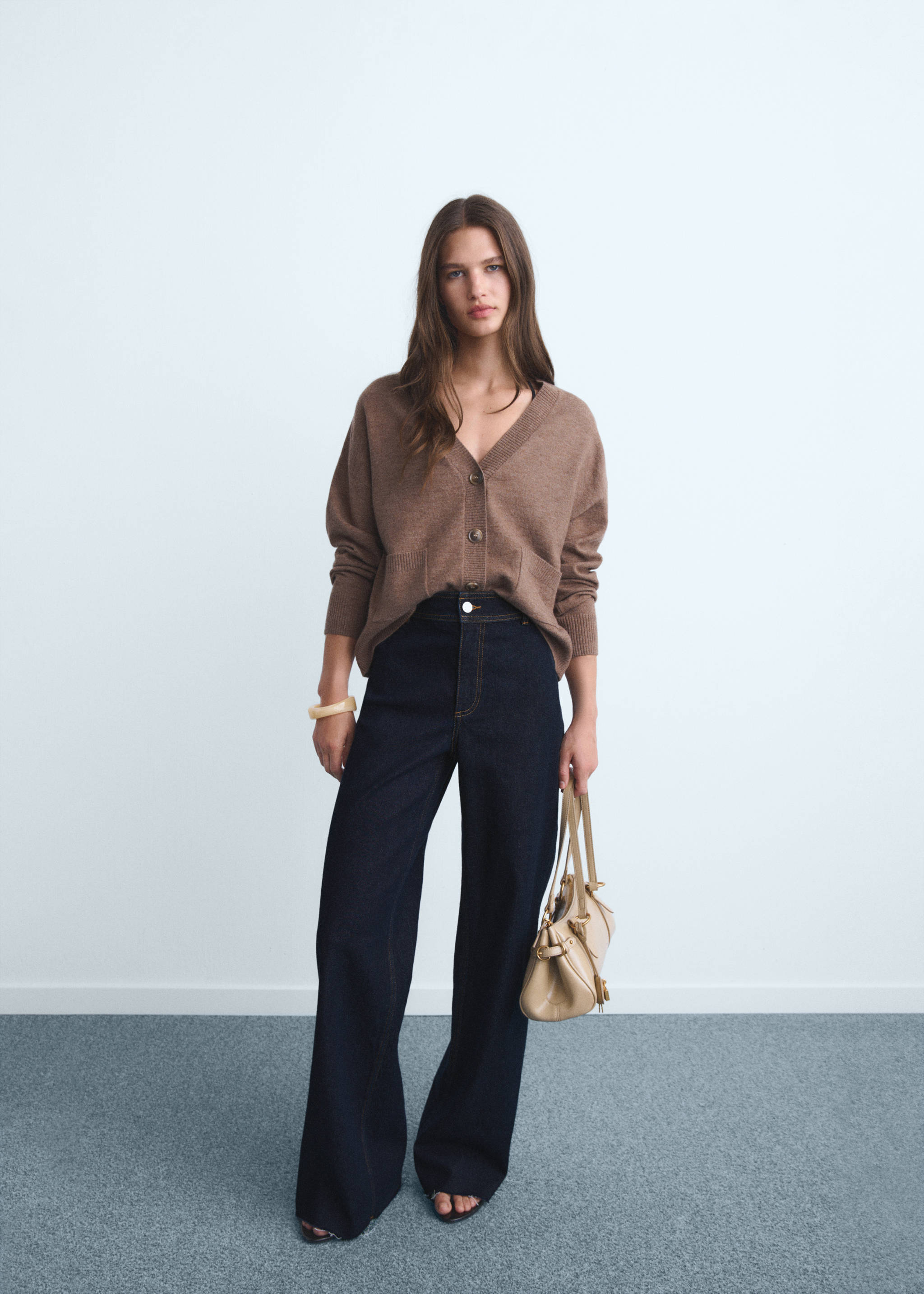 Catherin culotte fazonú, magas derekú farmernadrág - Általános sík