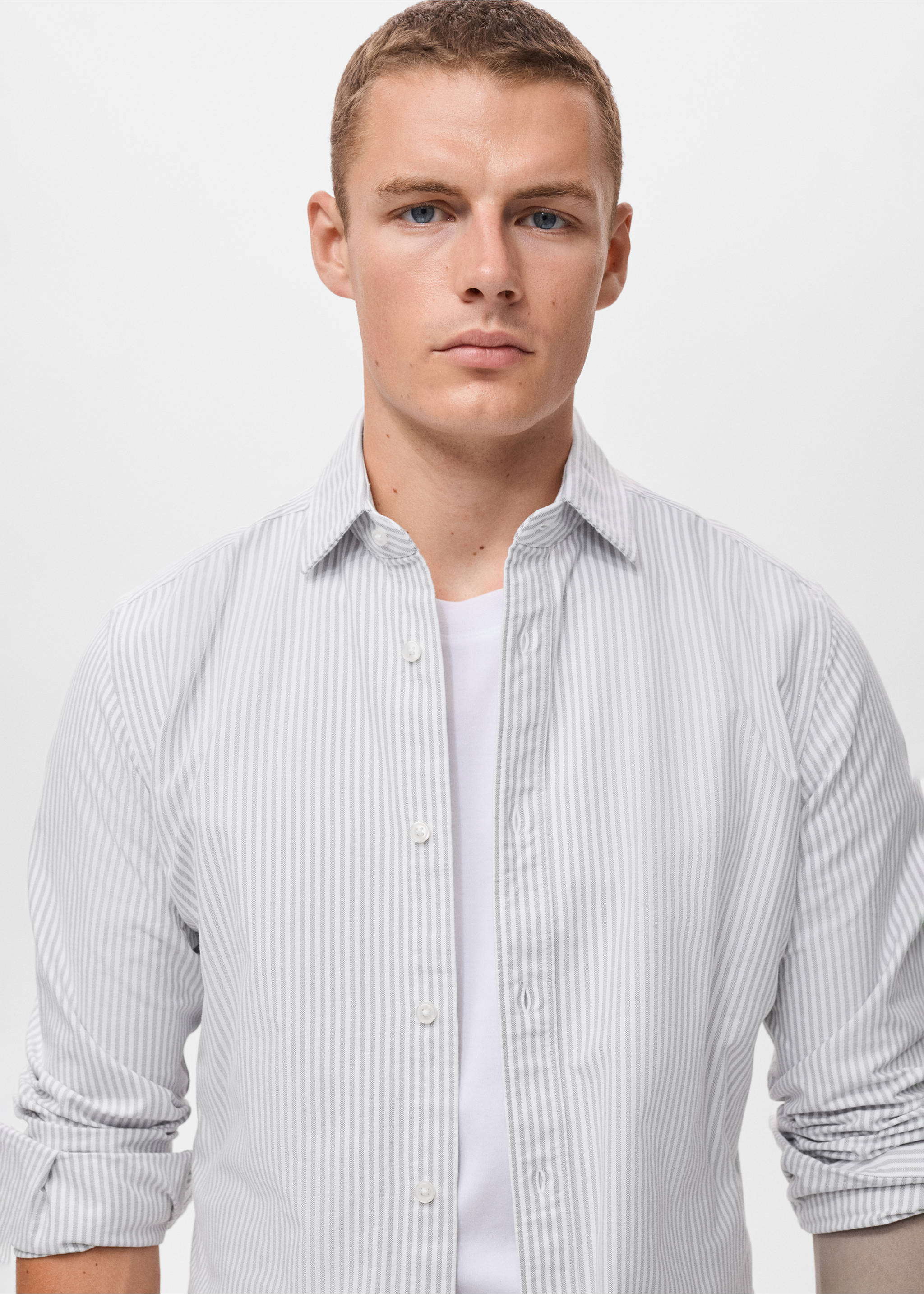 Camisa 100% algodón rayas kodak - Detalle del artículo 1, Gris. Ref: 17024433-00.