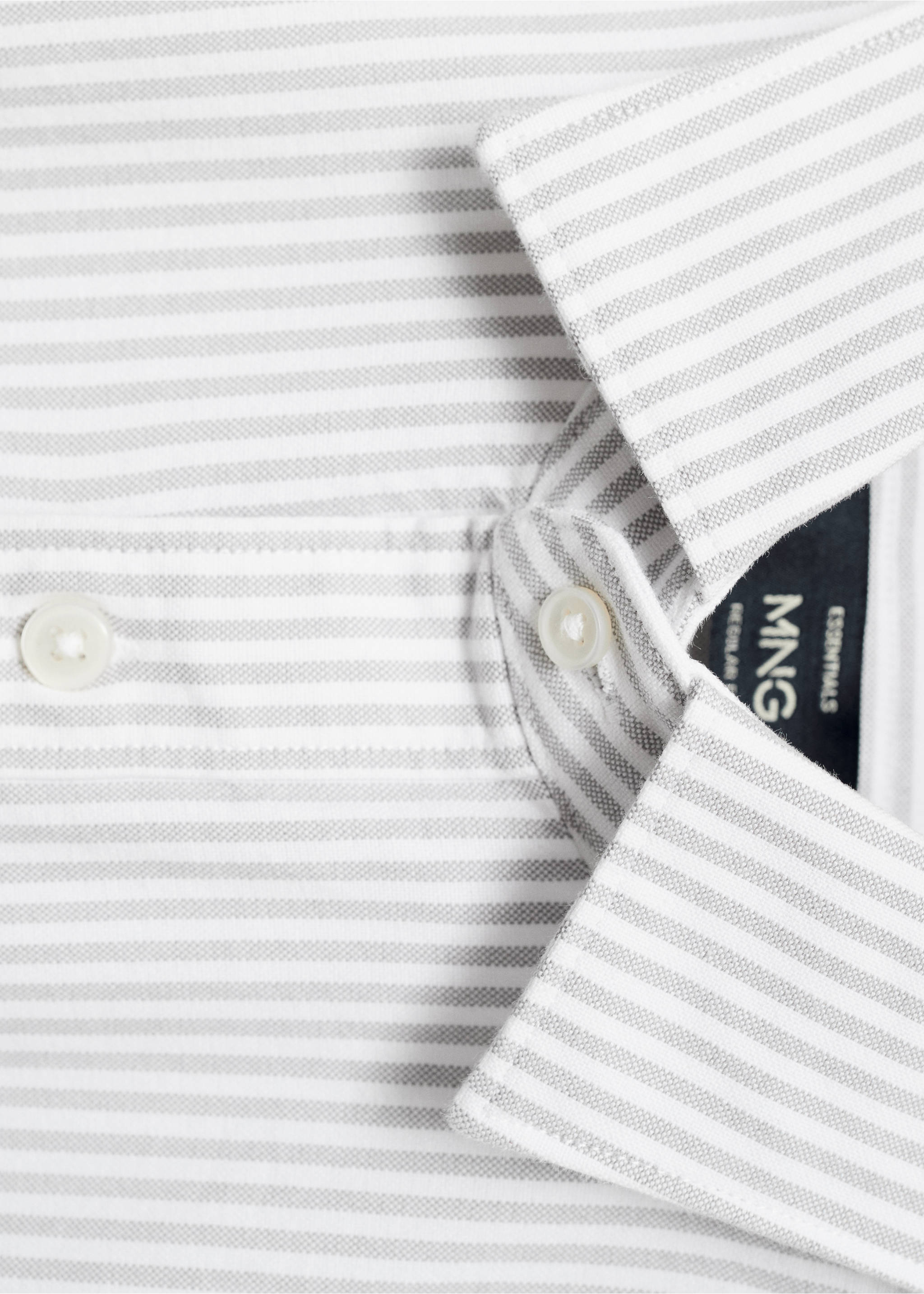 Camisa 100% algodón rayas kodak - Detalle del artículo 8, Gris. Ref: 17024433-00.