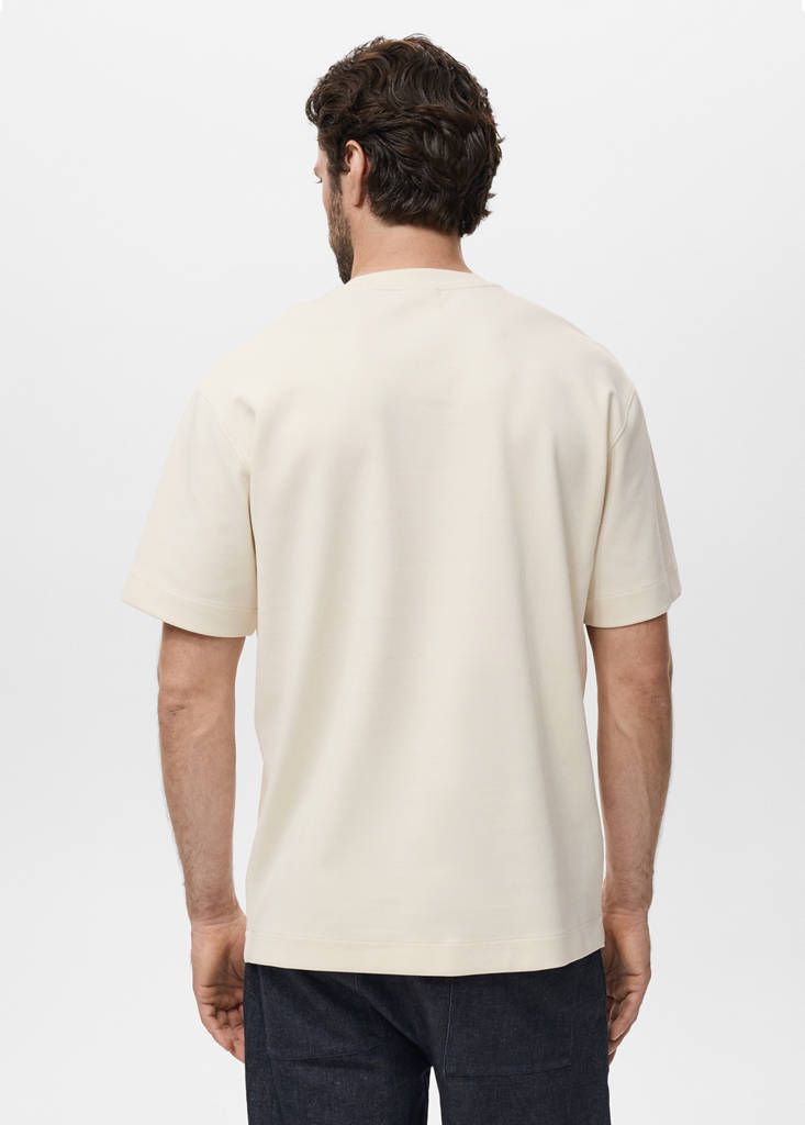 Relaxed-fit sweatshirt fabric t-shirt — Sand