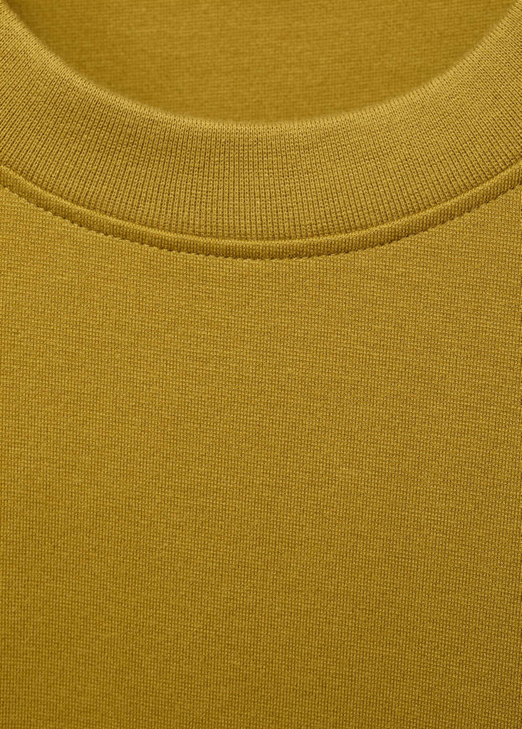 Relaxed-fit sweatshirt fabric t-shirt — Ochre