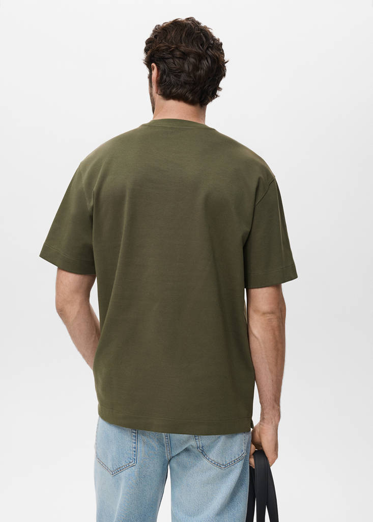 Relaxed-fit sweatshirt fabric t-shirt — Khaki