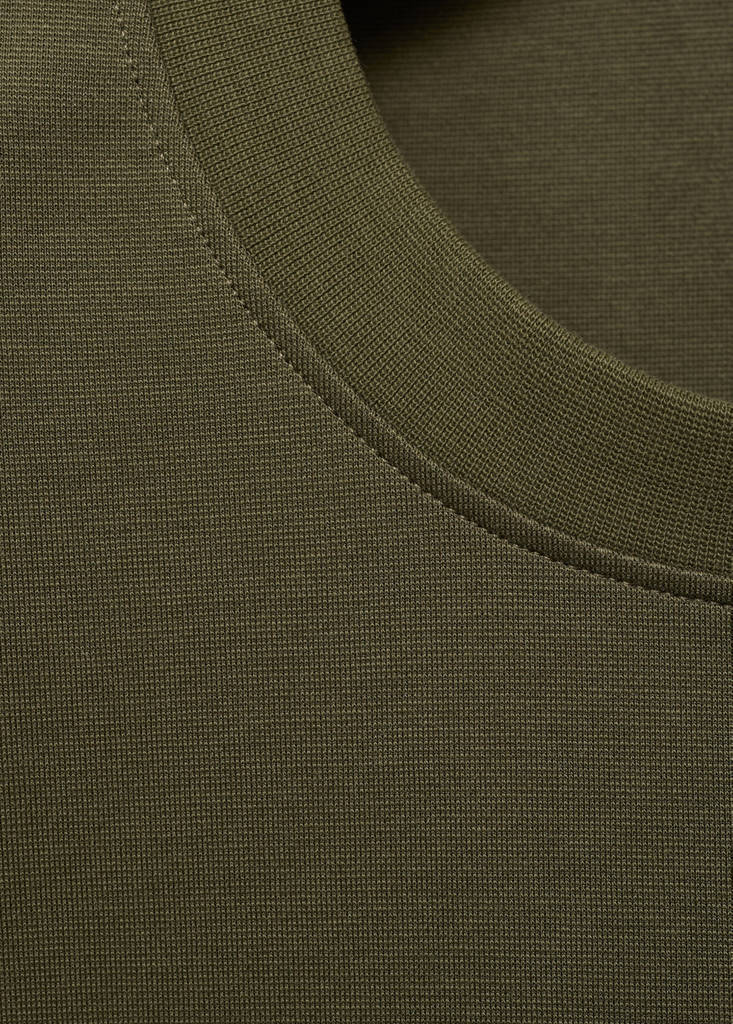 Relaxed-fit sweatshirt fabric t-shirt — Khaki