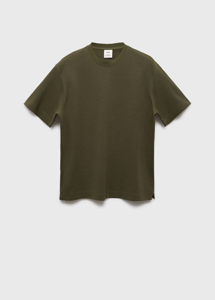 Relaxed-fit sweatshirt fabric t-shirt — Khaki