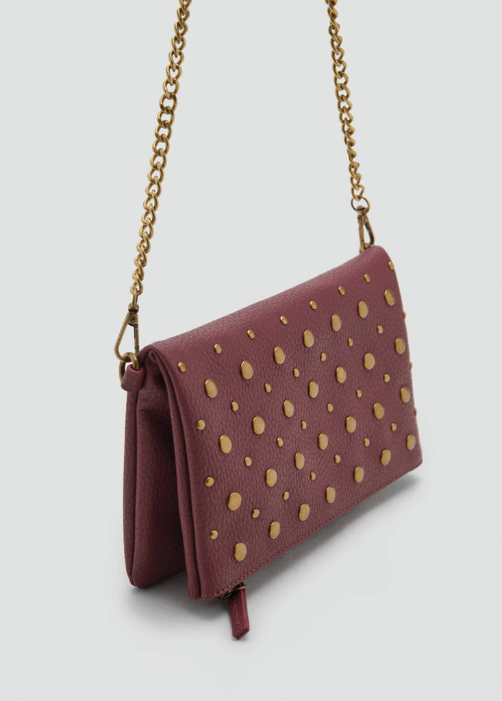 Studded shoulder bag — Burgundy