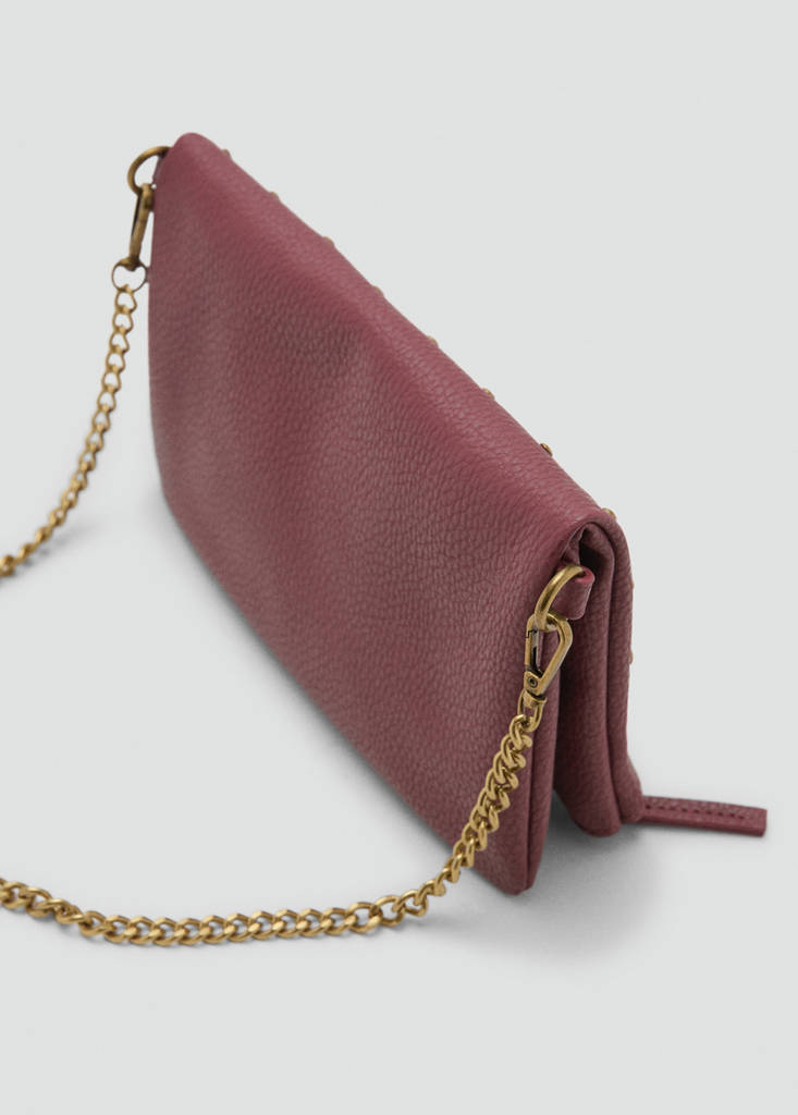 Studded shoulder bag — Burgundy