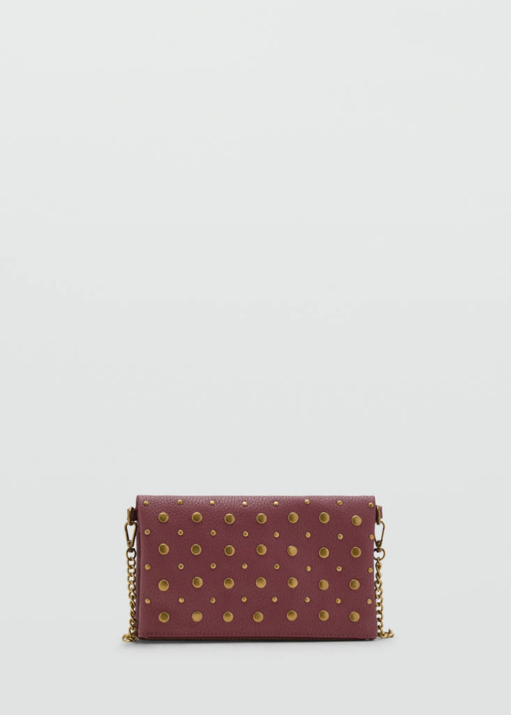 Studded shoulder bag — Burgundy