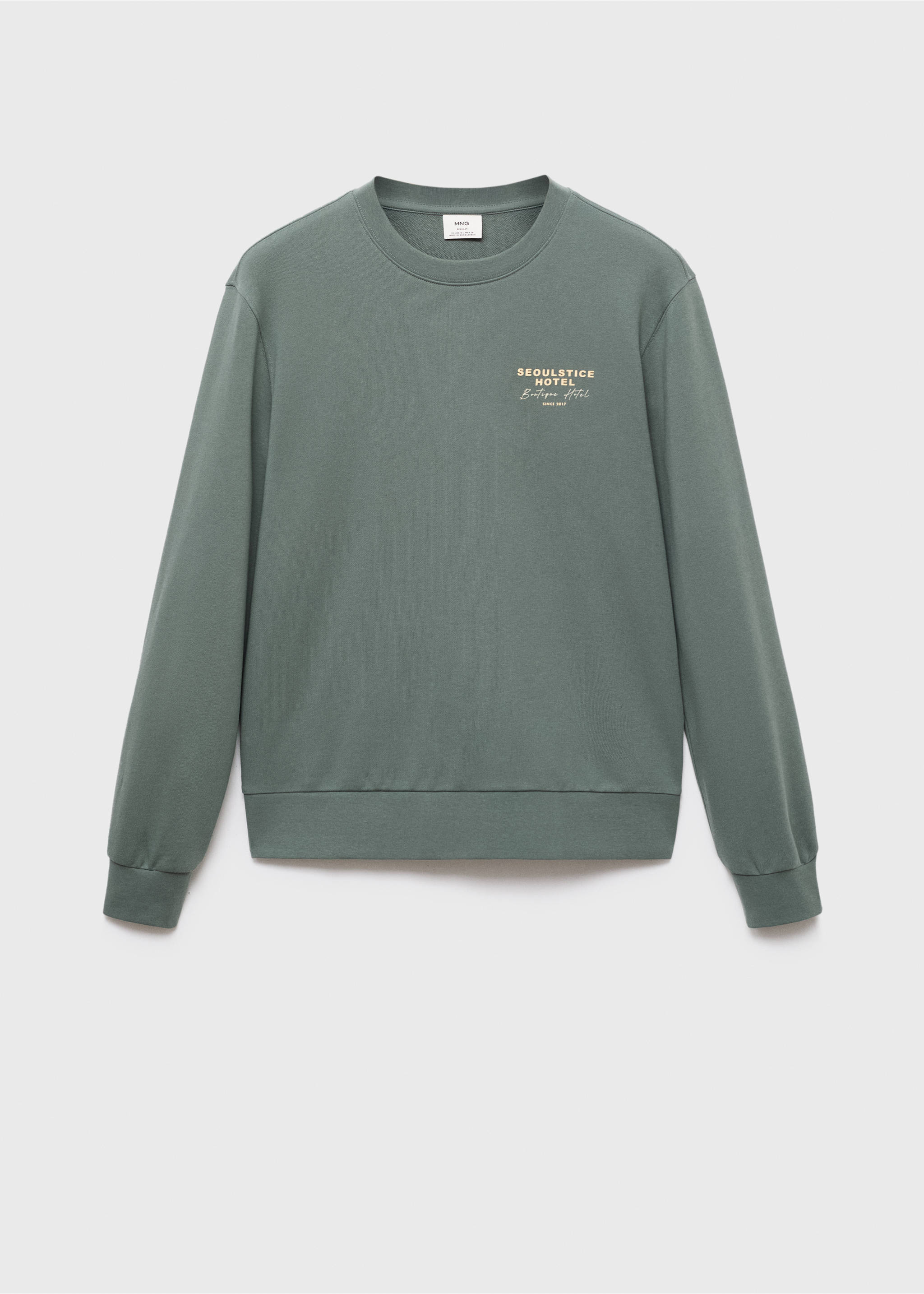 Printed cotton sweatshirt - Article without model, Green. Ref: 17024440-00.