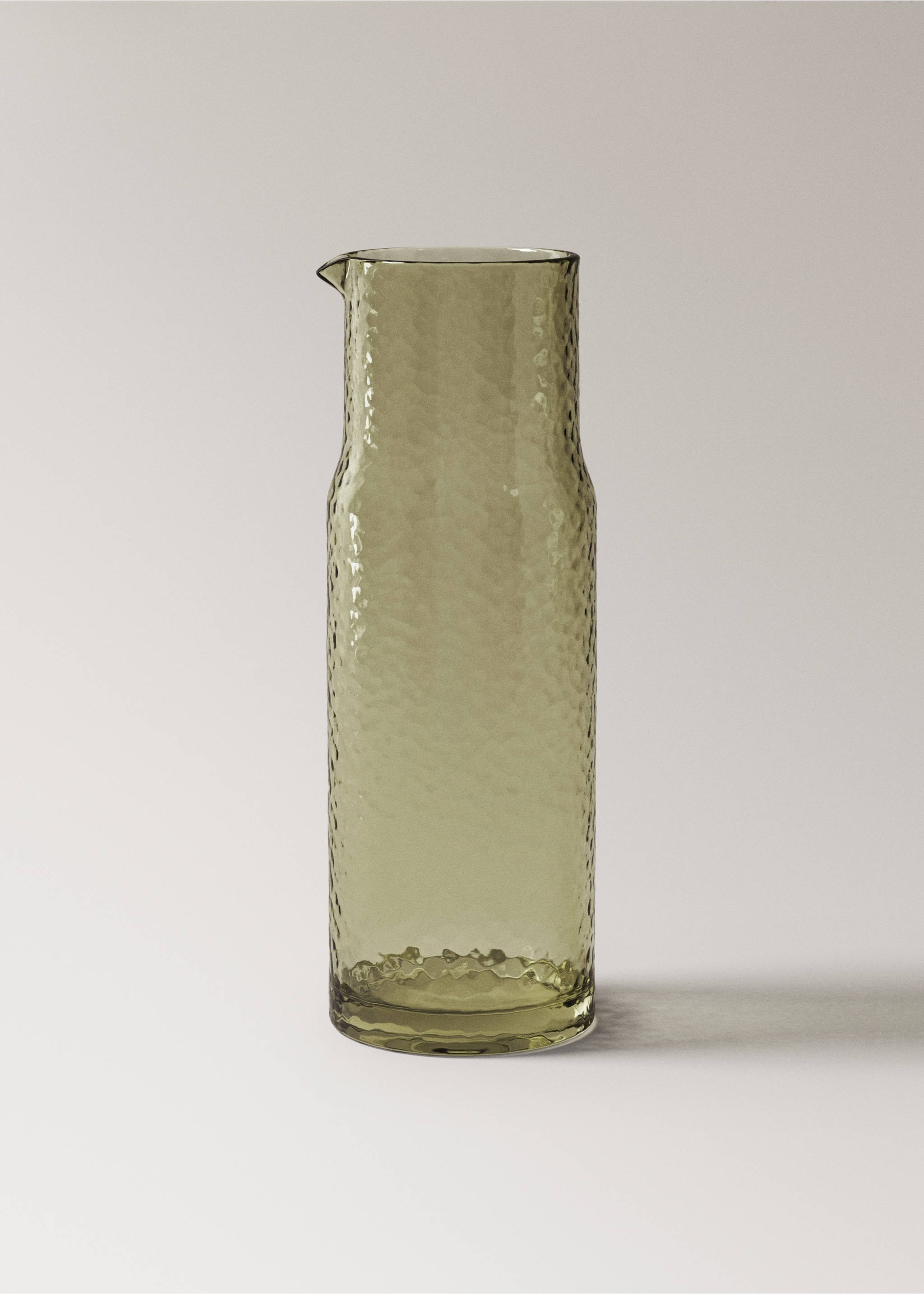 Carafe en verre martelé - Article sans modèle, Vert. Ref: 17024441-00.