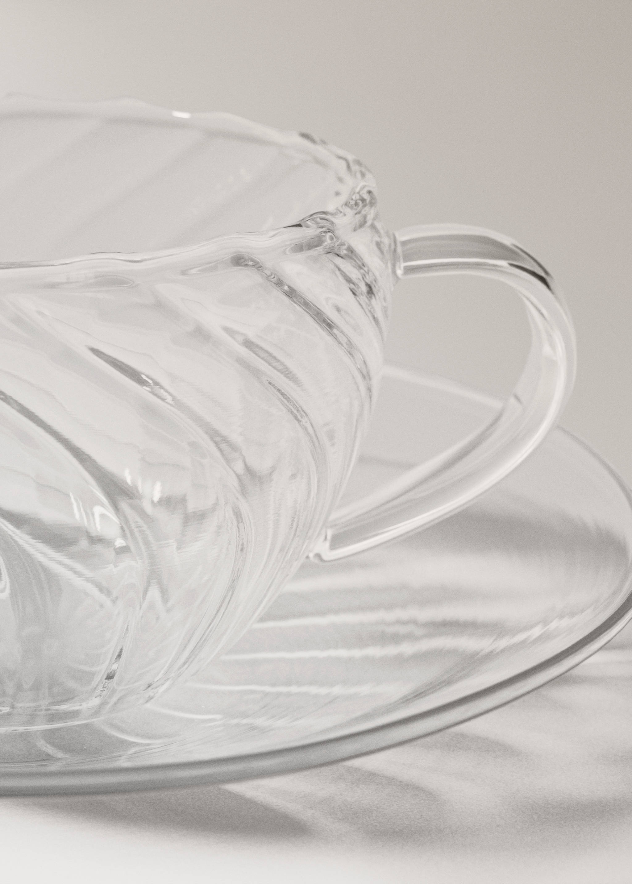 Borosilicate cappuccino cup and saucer with embossed pattern - Details of the article 1