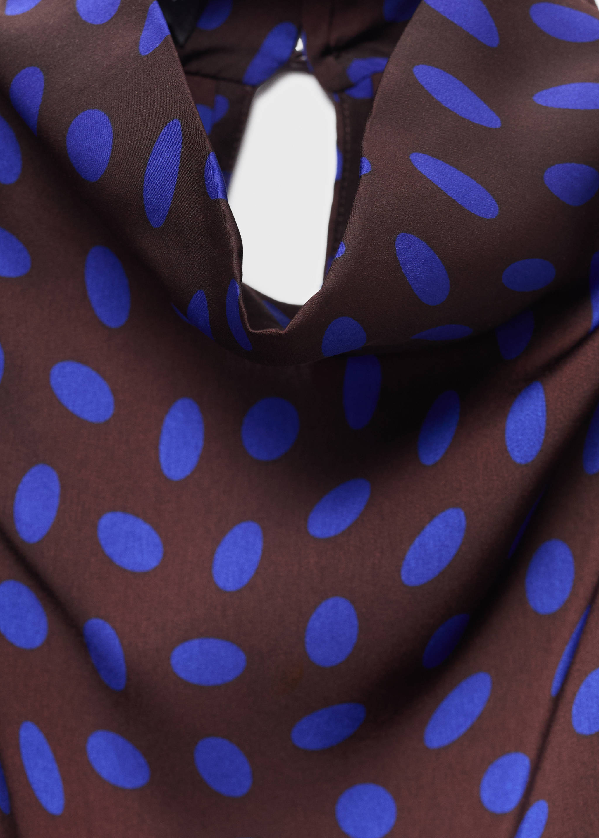 Polka-dot blouse with draped collar - Details of the article 0