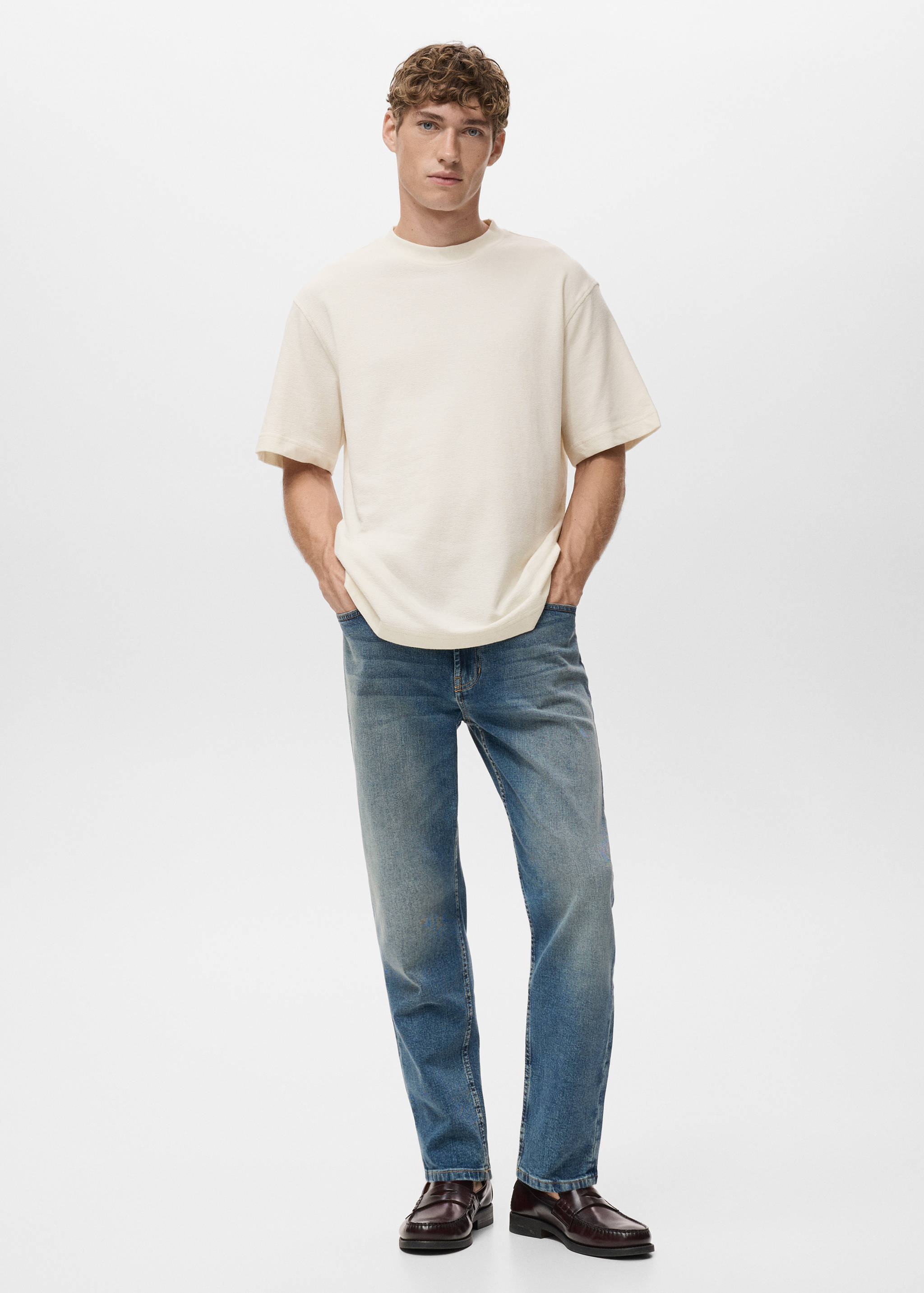 100% cotton relaxed-fit structured t-shirt - General plane