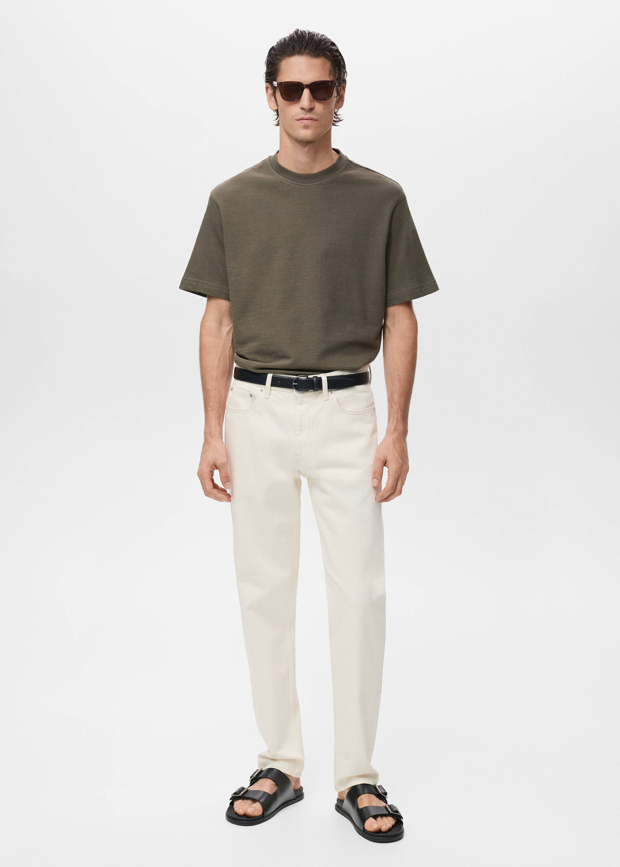 100% cotton relaxed-fit structured t-shirt - General plane