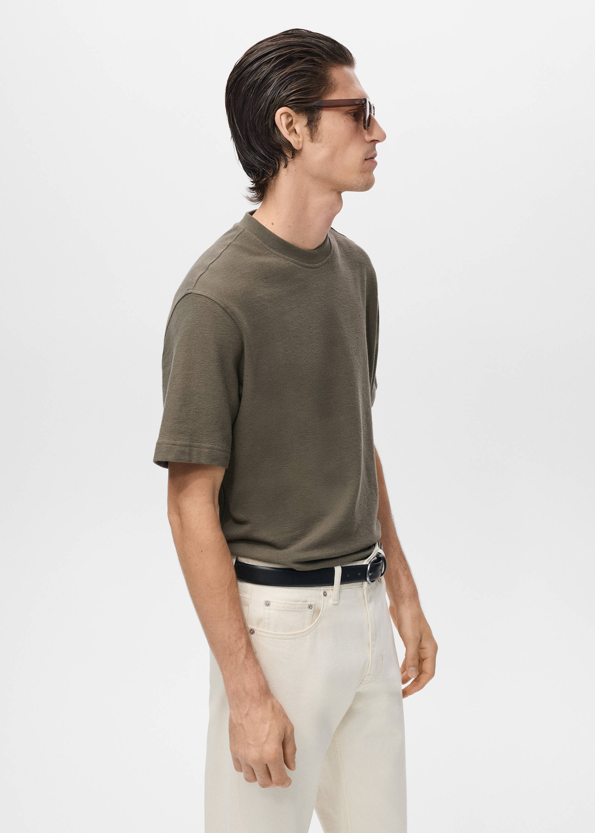 100% cotton relaxed-fit structured t-shirt - Details of the article 2
