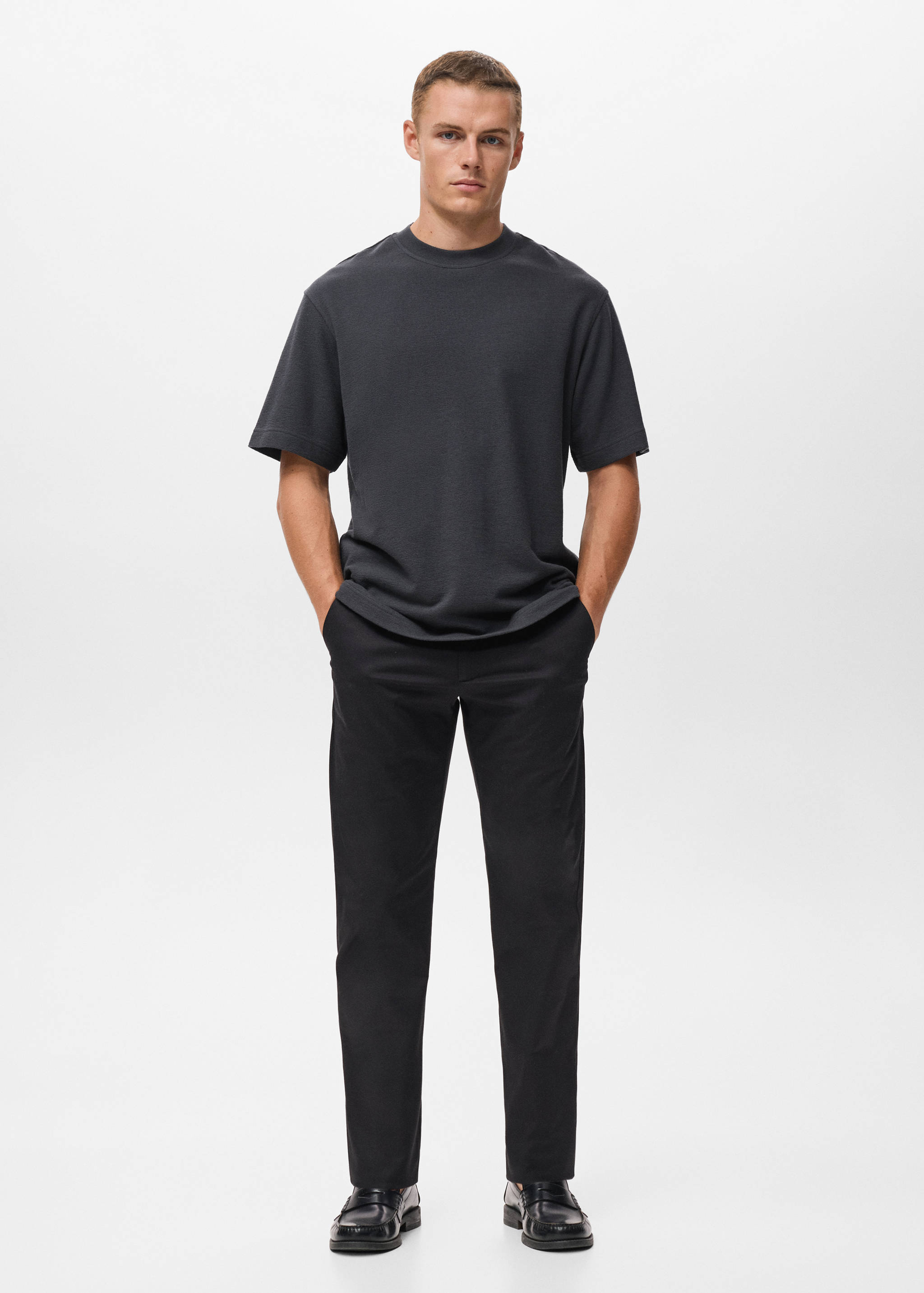 100% cotton relaxed-fit structured t-shirt - General plane