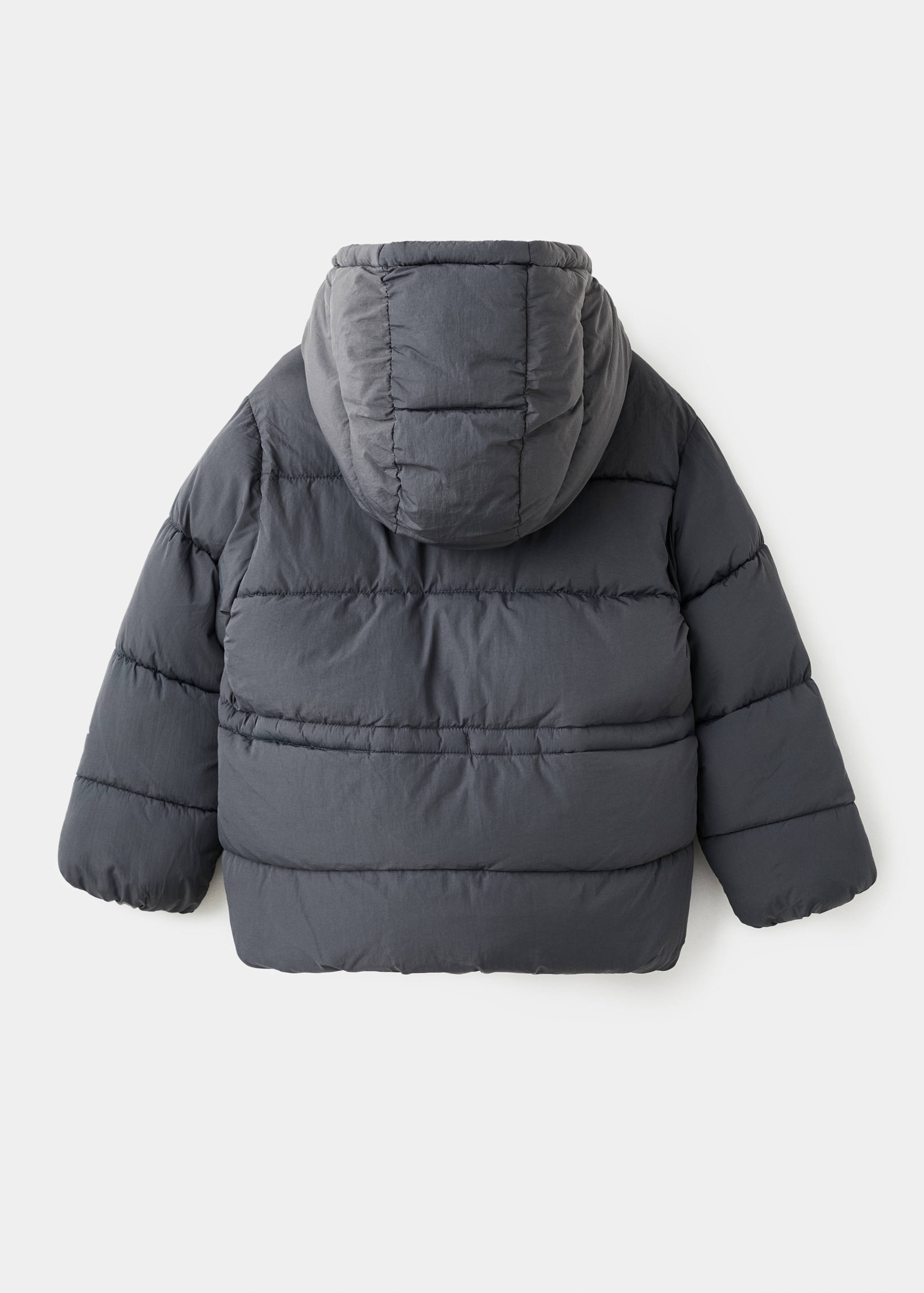 Hooded anorak with drawstring - Reverse of the article