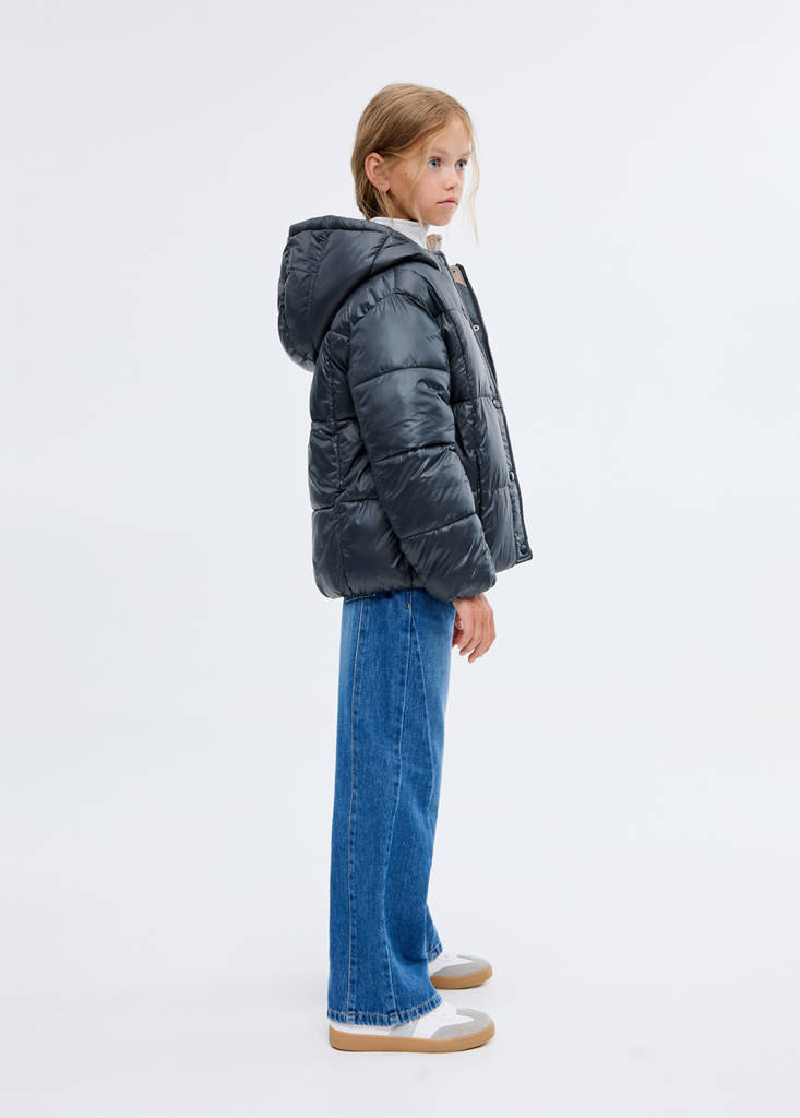 Two-tone hooded anorak — Dark Navy