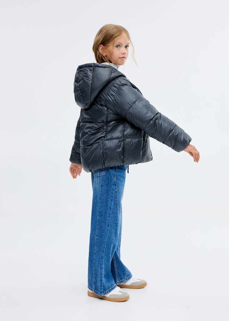 Two-tone hooded anorak — Dark Navy