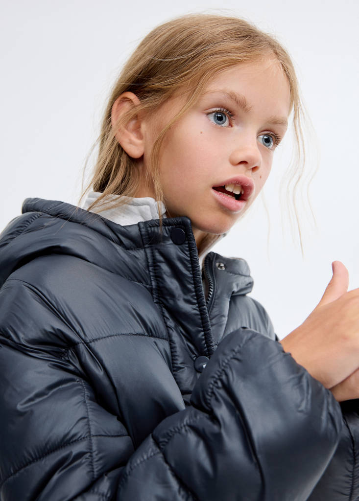 Two-tone hooded anorak — Dark Navy