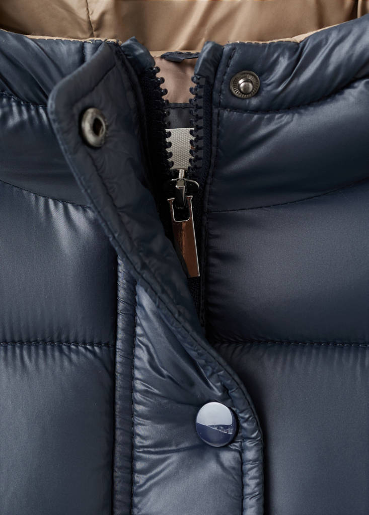 Two-tone hooded anorak — Dark Navy