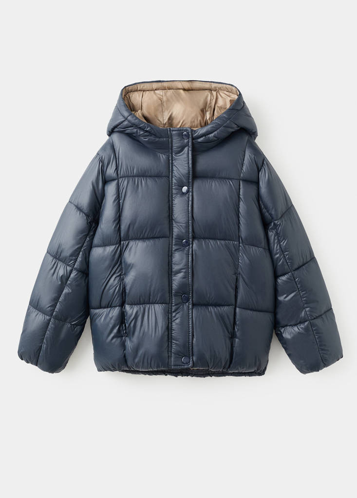 Two-tone hooded anorak — Dark Navy