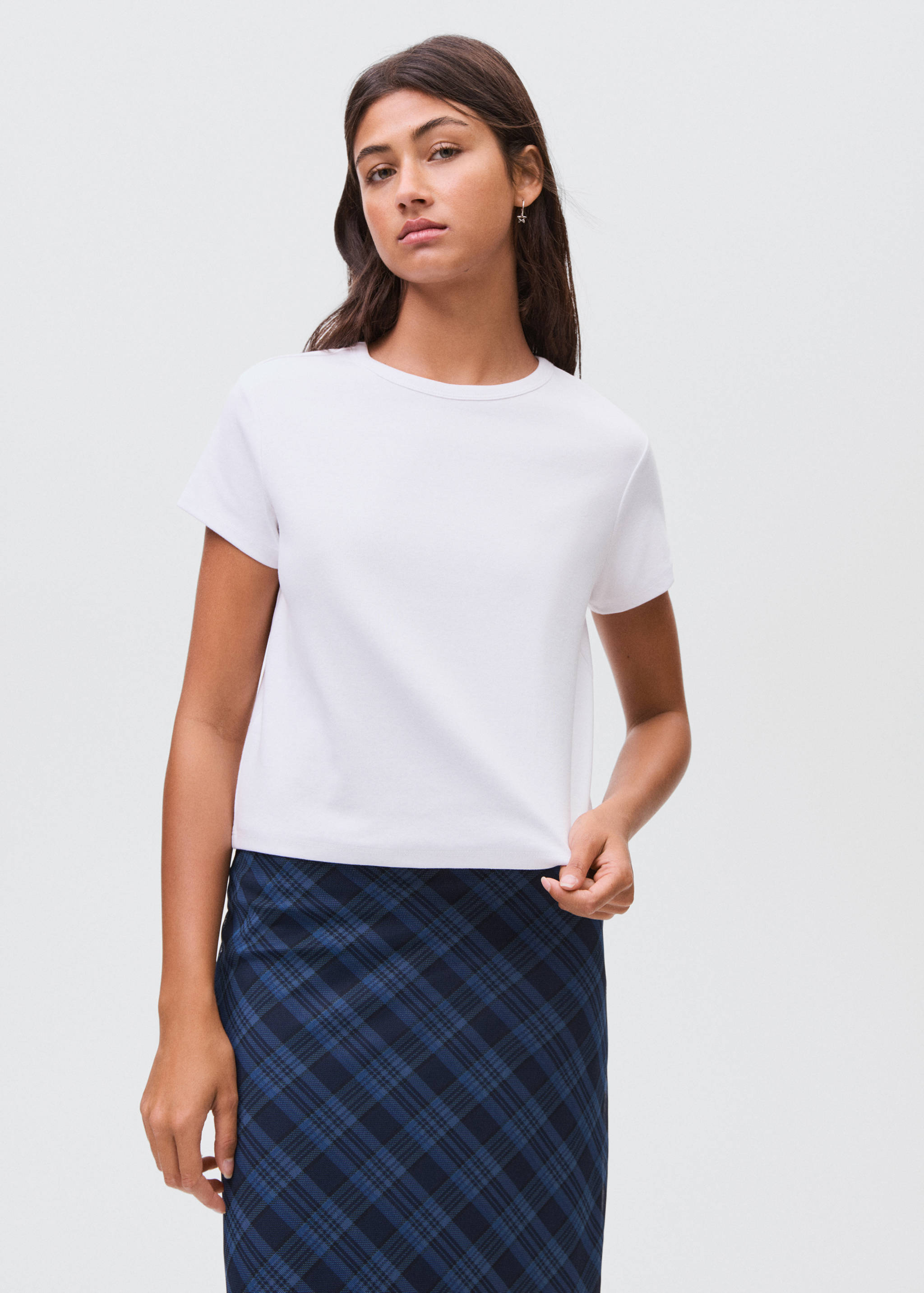 T-shirt basique en coton - Plan moyen