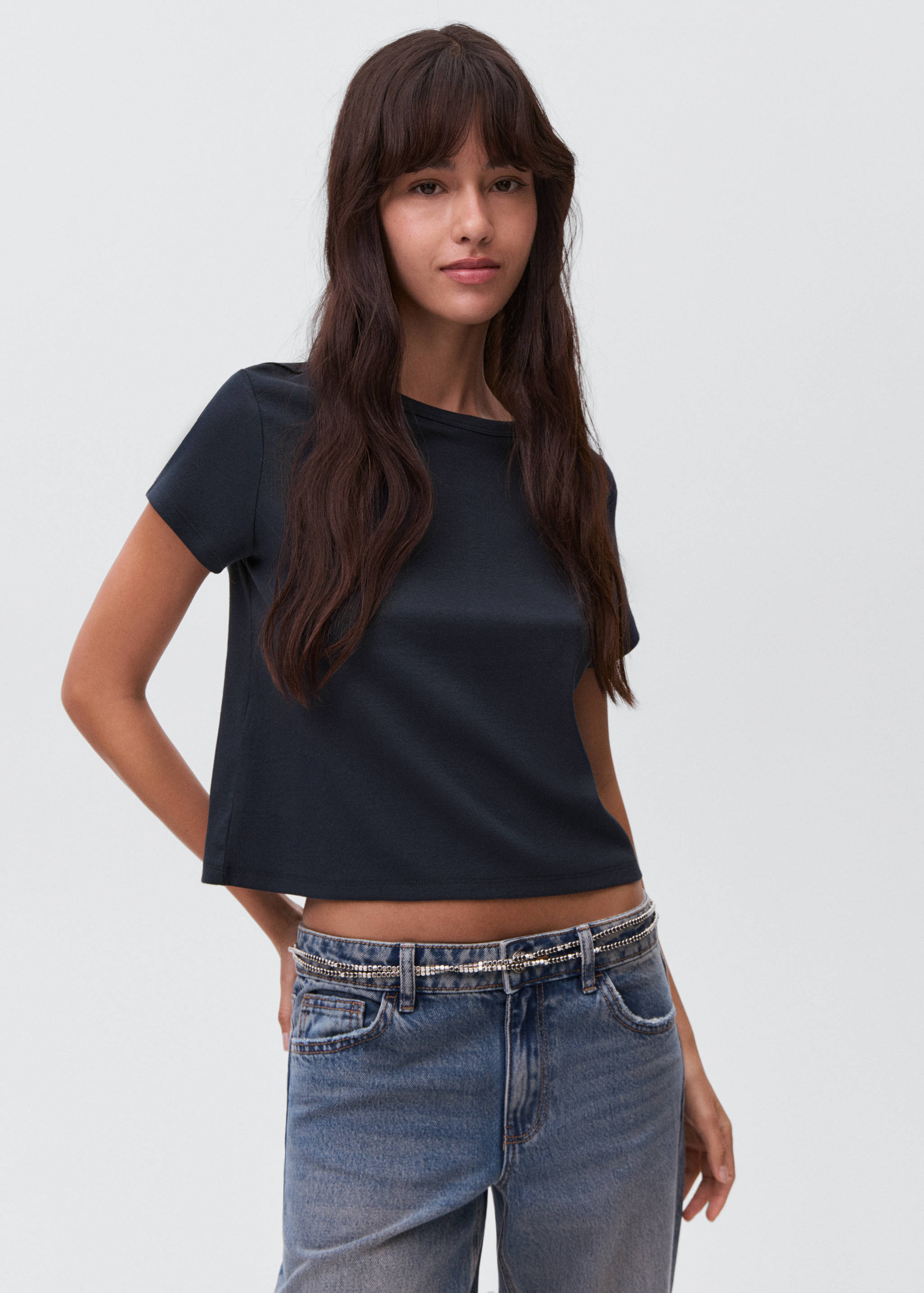 T-shirt basique en coton - Plan moyen