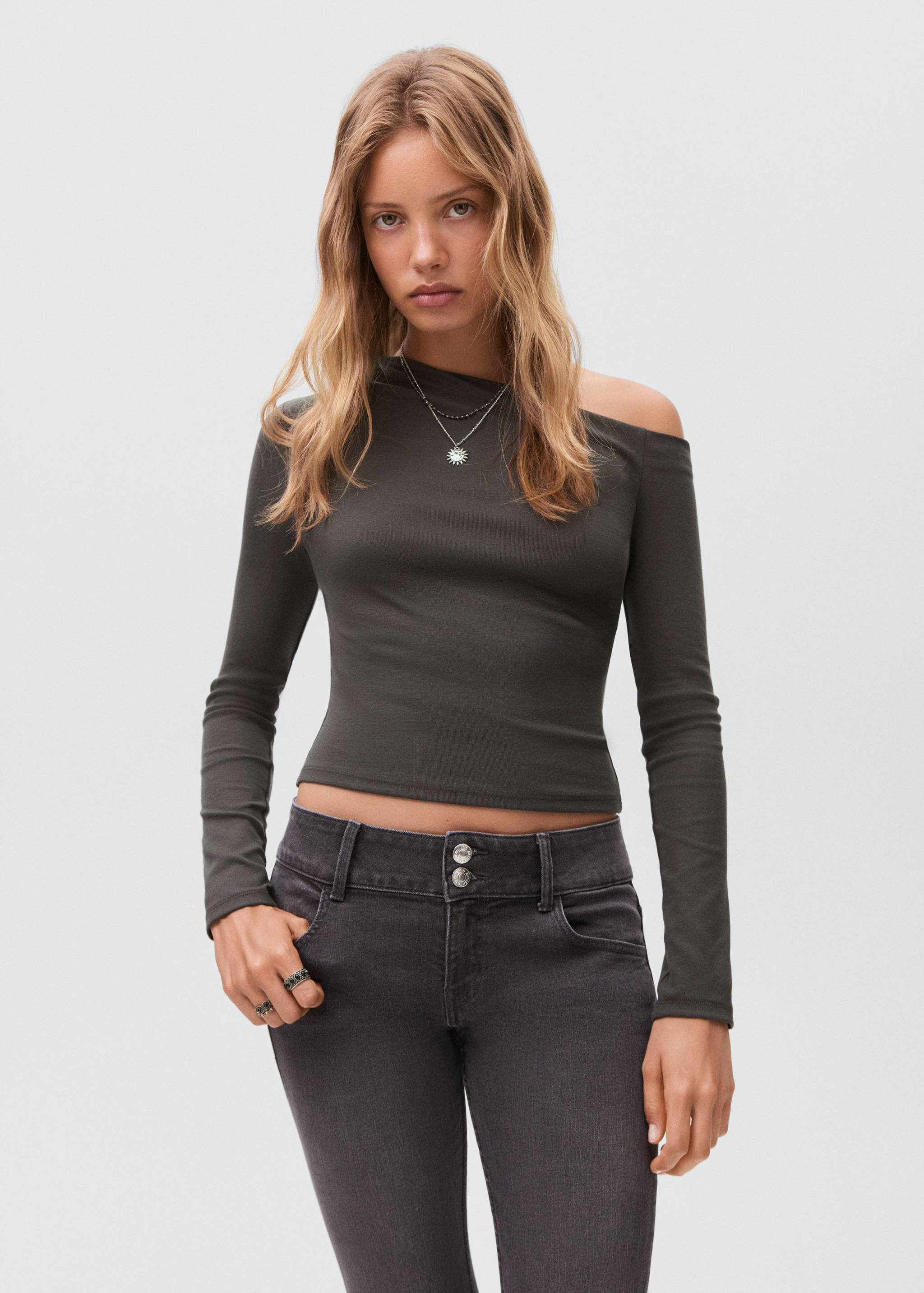 Asymmetric cotton T-shirt - Medium plane