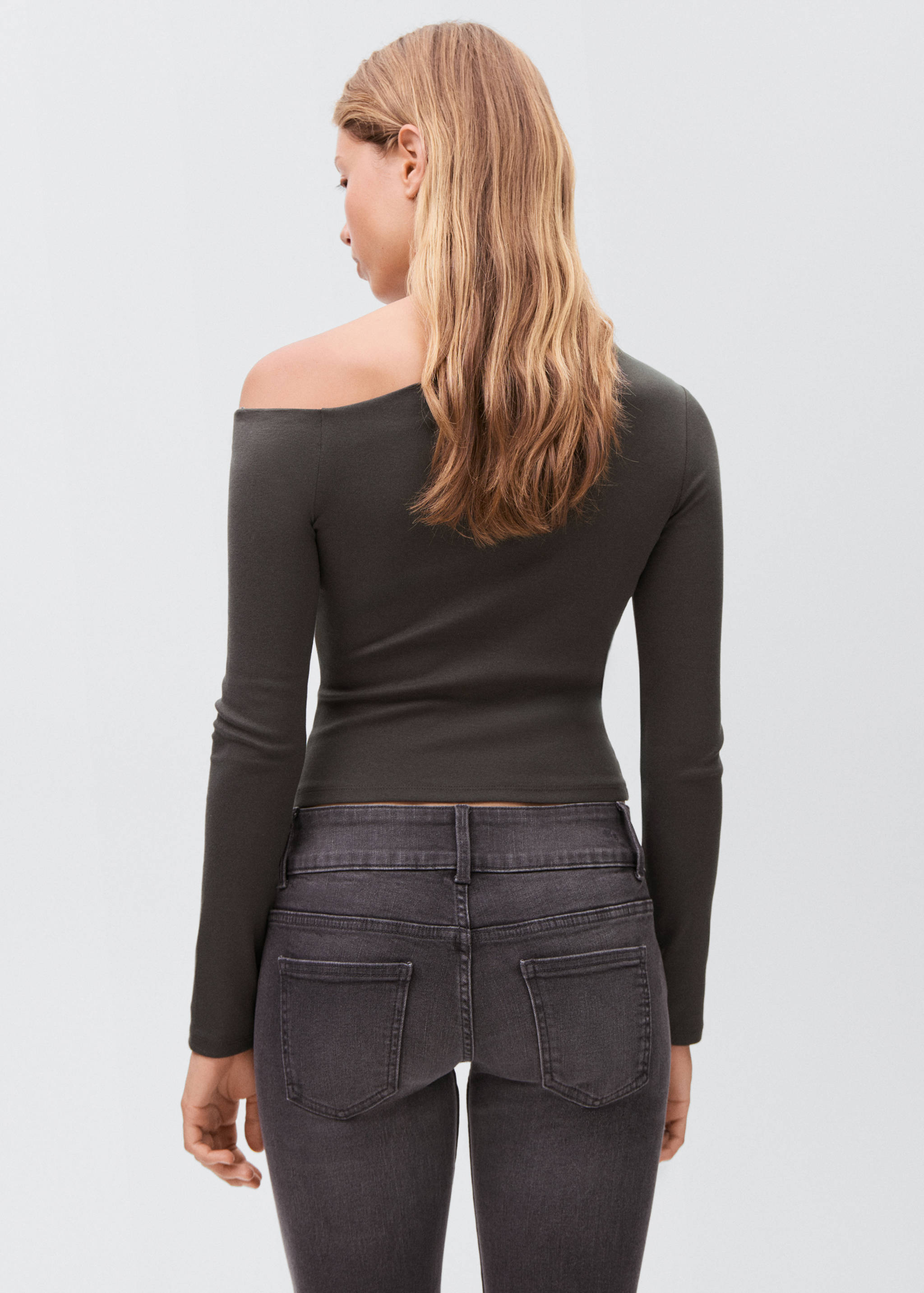 Asymmetric cotton T-shirt - Reverse of the article