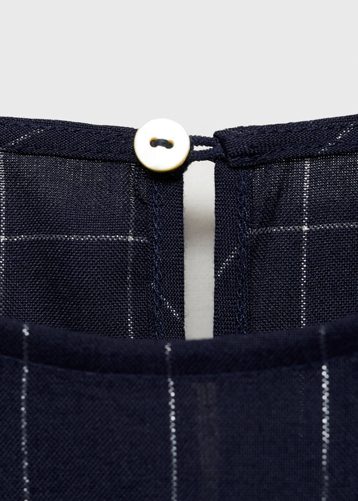 Lurex check blouse — Navy