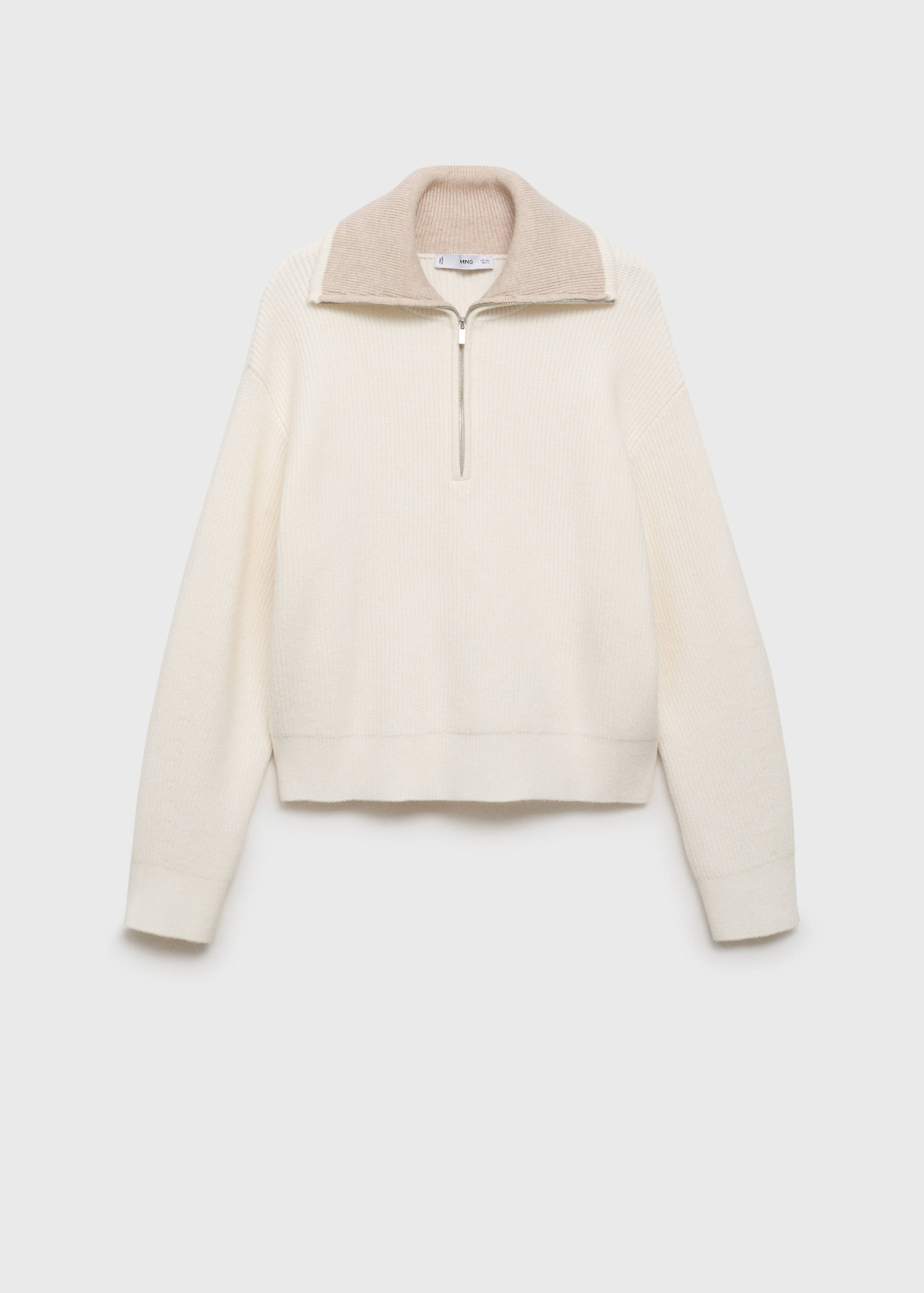 Sweater with contrasting zip collar - Article without model