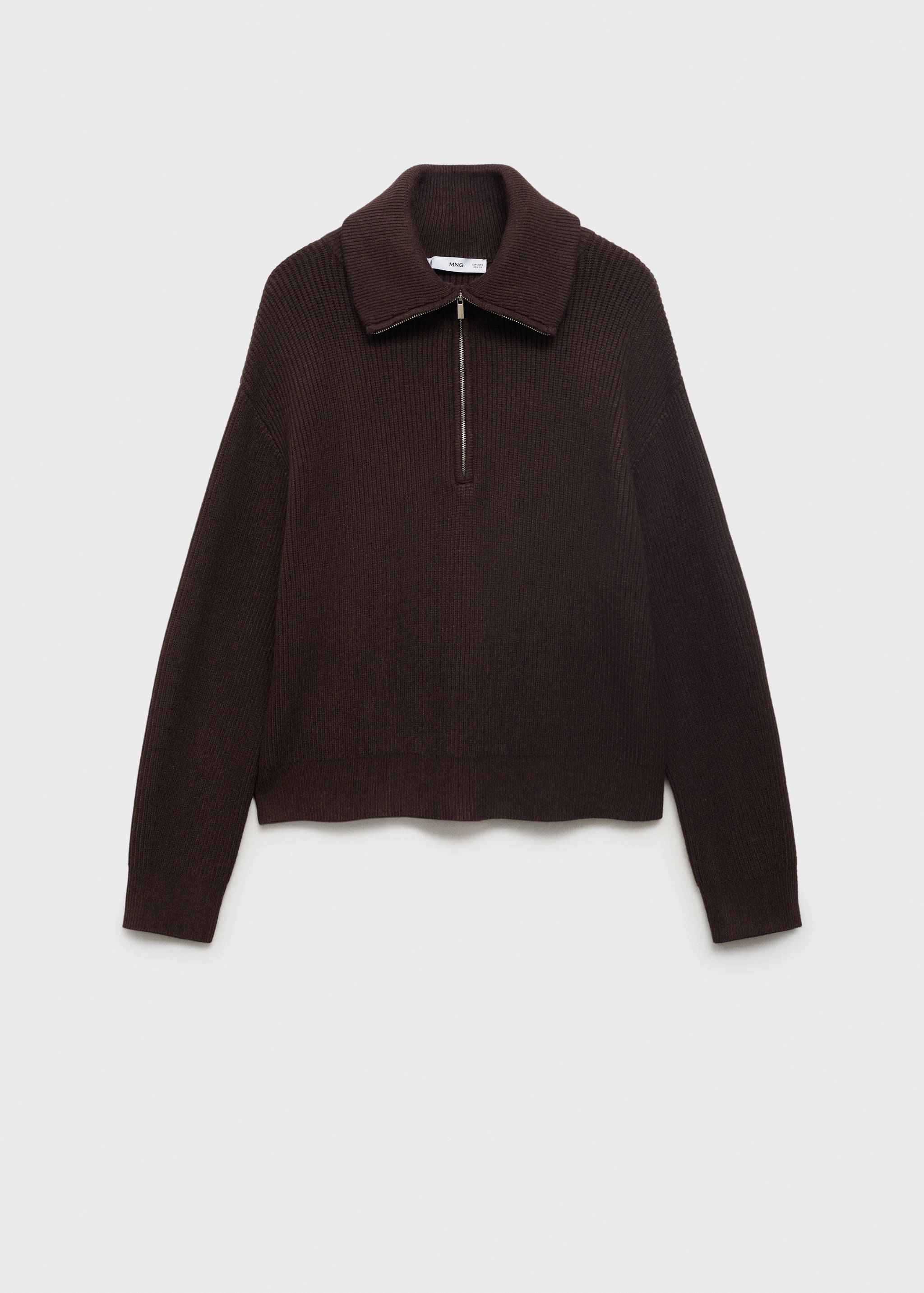 Camisola com gola de fecho de correr em contraste - Artigo sem modelo