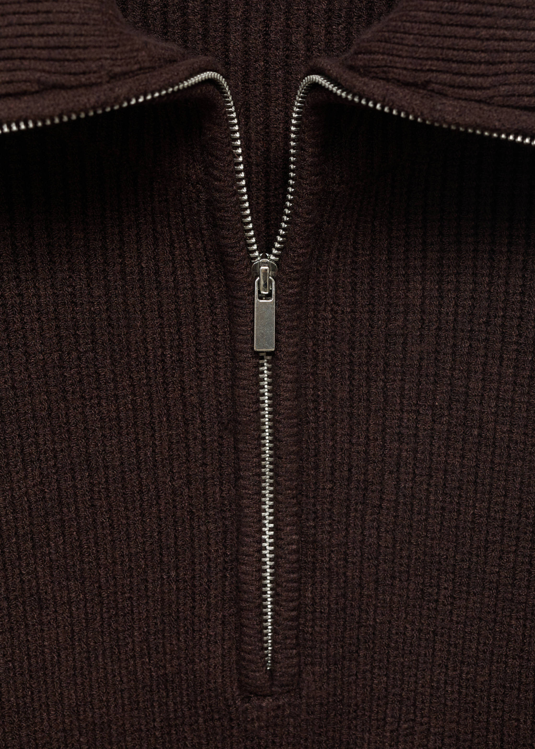 Camisola com gola de fecho de correr em contraste - Pormenor do artigo 8