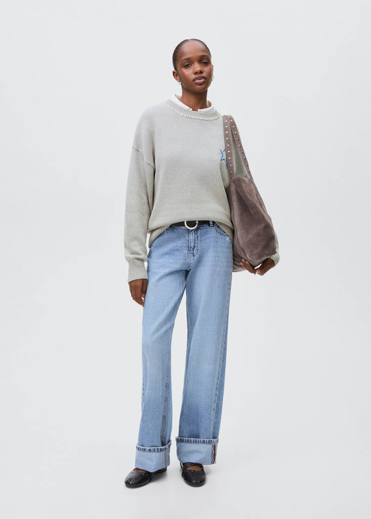Star knitted sweater — Grey