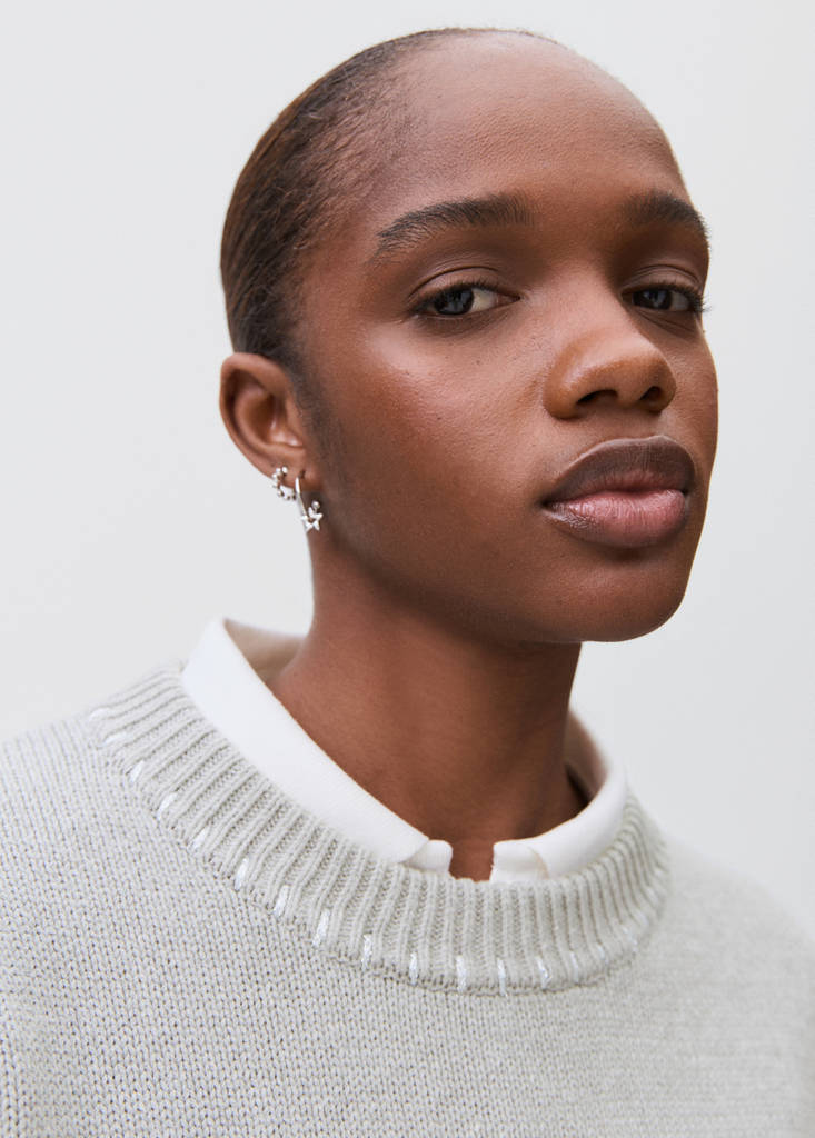 Star knitted sweater — Grey