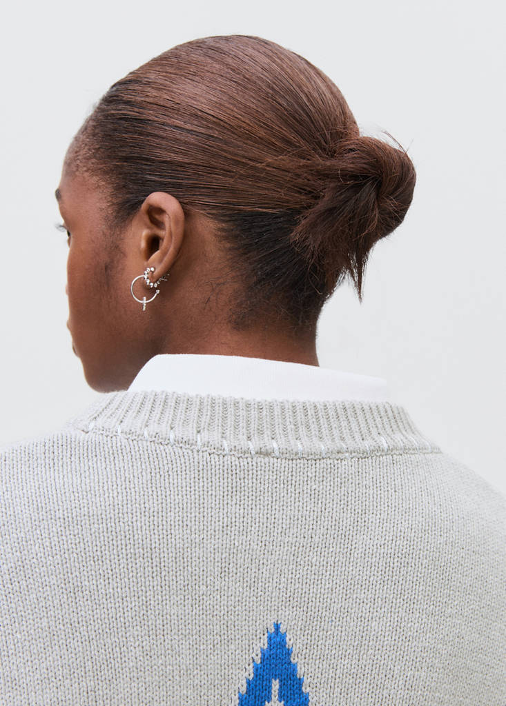 Star knitted sweater — Grey