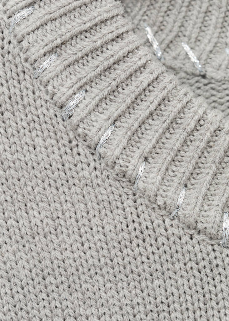Star knitted sweater — Grey