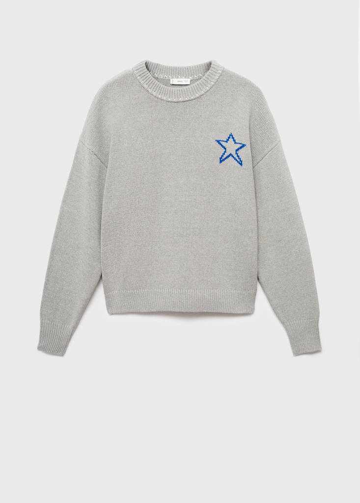Star knitted sweater — Grey