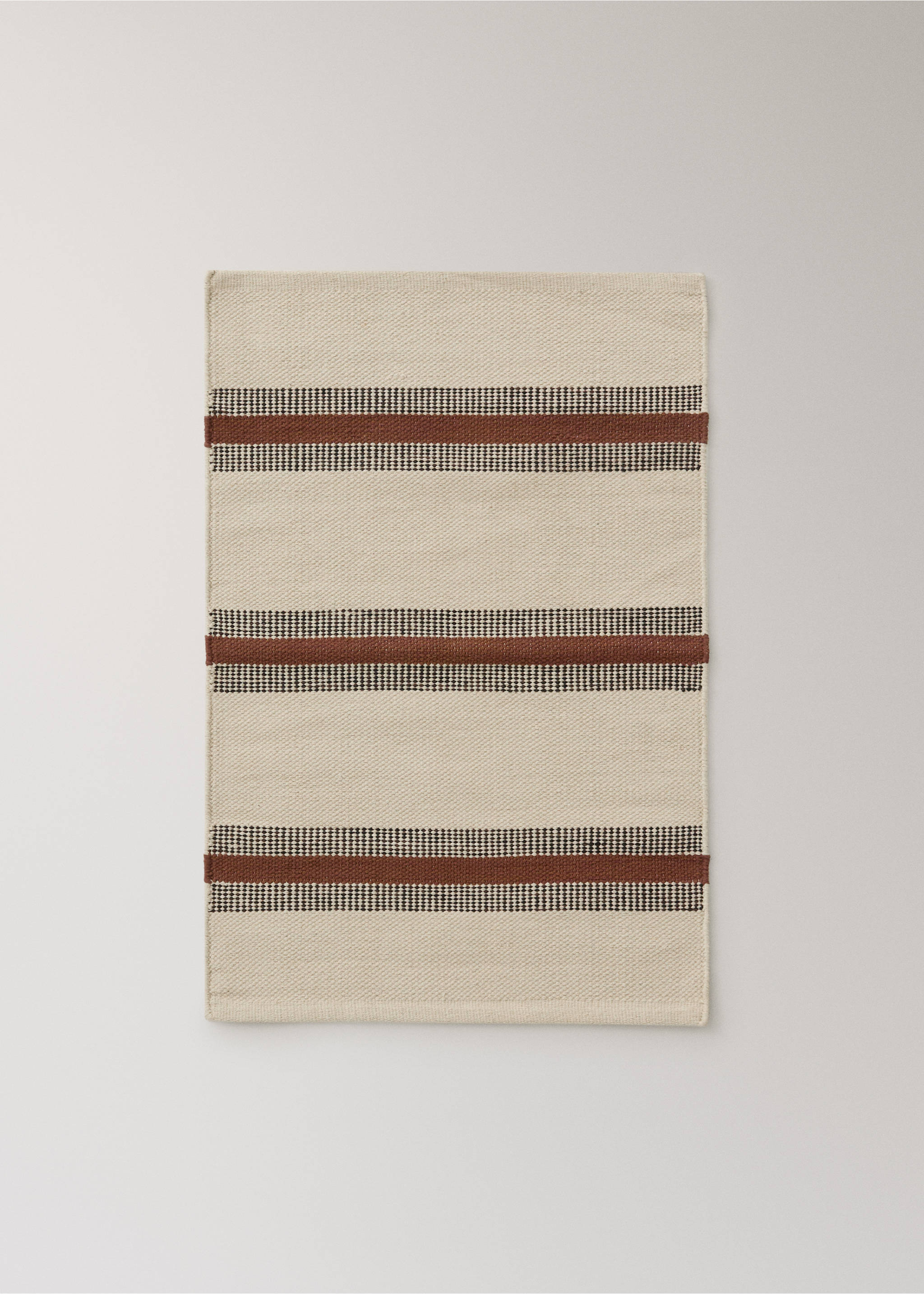 Alfombra algodón diseño rayas - Artículo sin modelo, Naranja tostado. Ref: 17024786-00.